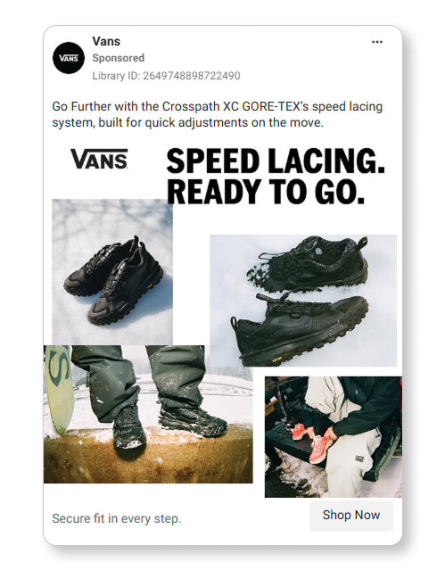 Vans' Facebook ad