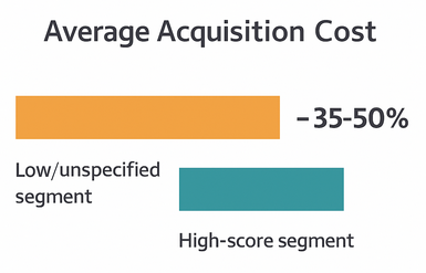 Pie chart showing 100% prospects, about 10% qualified leads, and only 1-6% customers