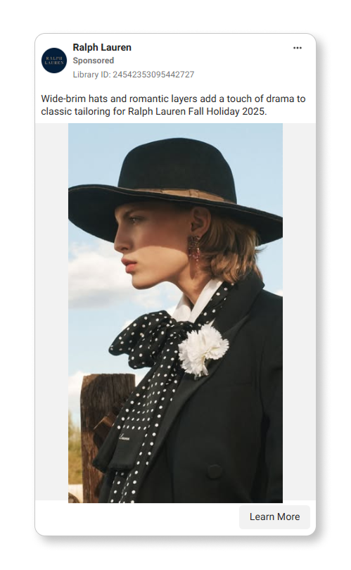 Ralph Lauren's Facebook ad