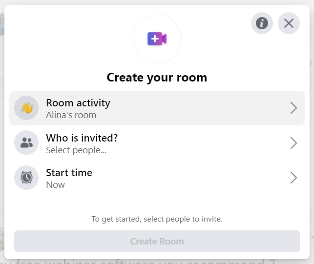 Facebook messenger rooms