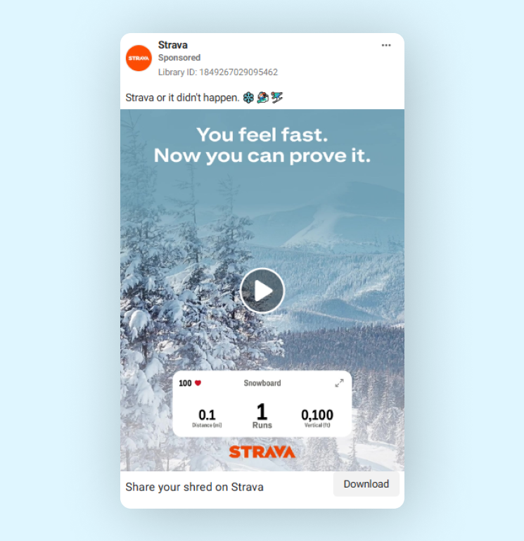 Strava Instagram ad