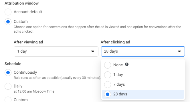 attribution window