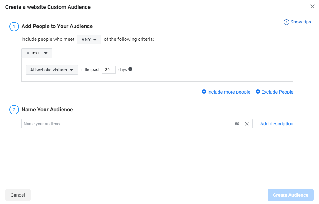 website custom audience