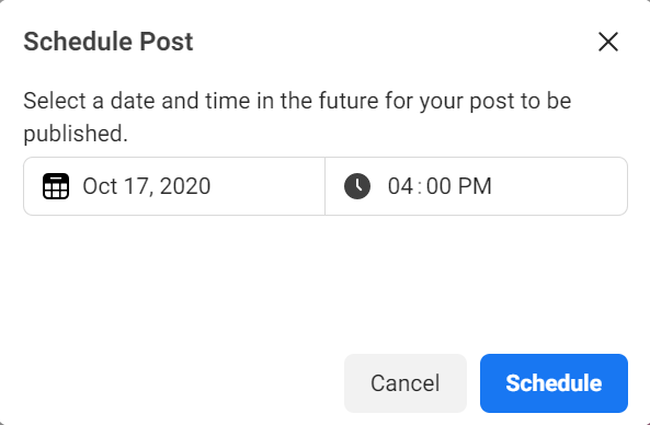schedule post facebook