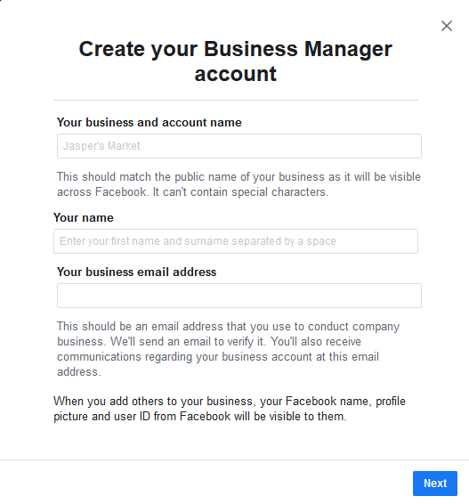 create business manager account