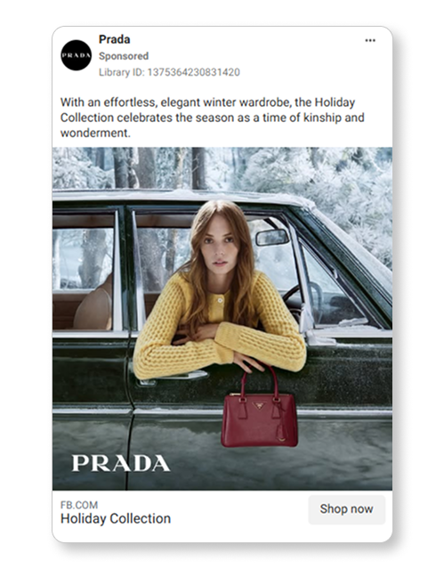 Prada's Facebook ad