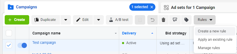 create an automated rule