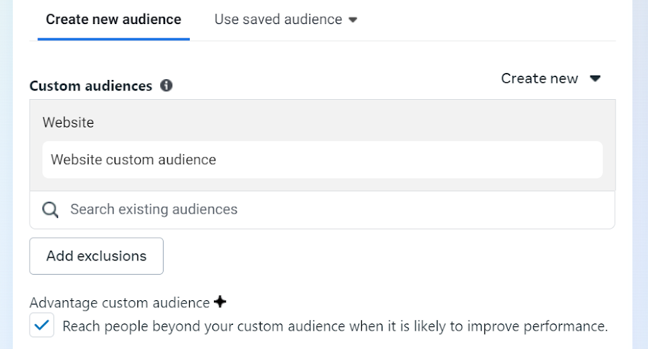 Facebook custom audience and Advantage custom audience