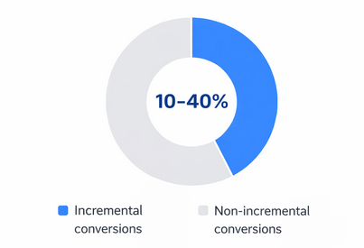 A large share of conversions credited to retargeting campaigns may not be truly incremental, highlighting the importance of measuring causal marketing impact