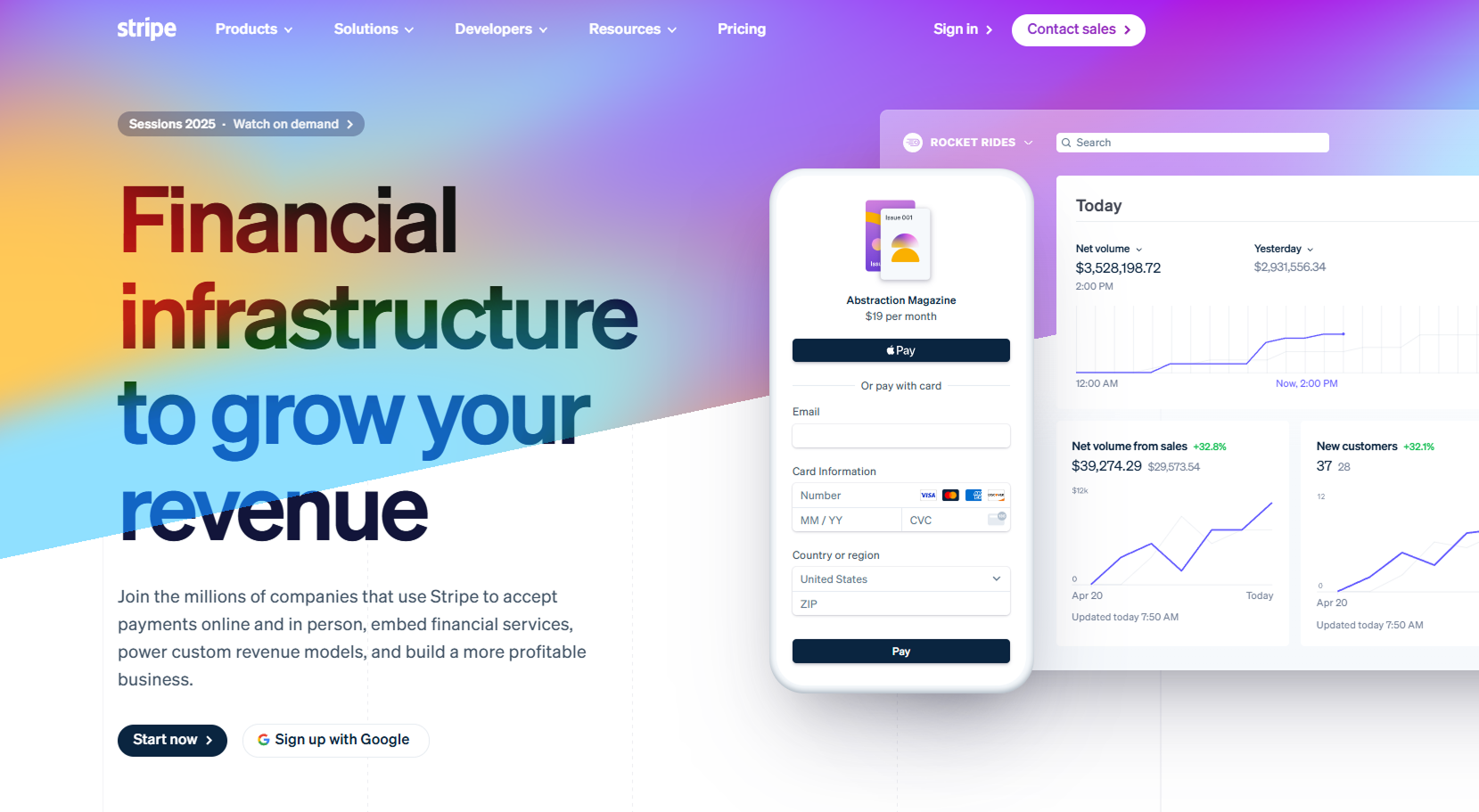 Stripe's landing page