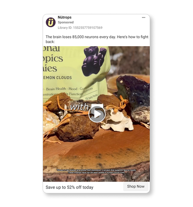 Nutrops Facebook ad